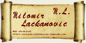 Milomir Lackanović vizit kartica